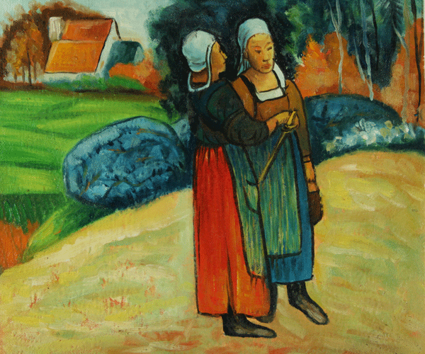 Two Breton Women on the Road by Paul Gauguin